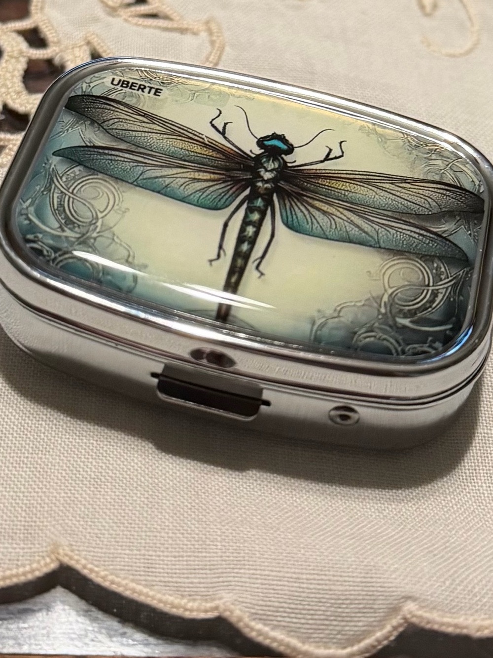 New Sage Green Dragonfly Pill Box #244